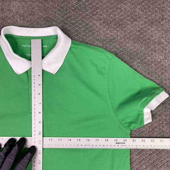 Peter Manning Polo Shirt Men's 2X Green White Preppy Tennis golf Stretch - Picture 7 of 9